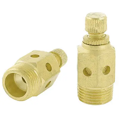 2 Pcs Air Pneumatic 16mm Thread Reduce Noise Exhaust Silencer Throttle Valve