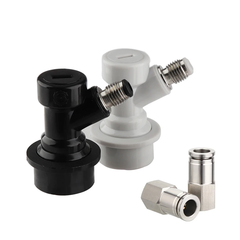 Upgrade Thread Ball Lock Keg Disconnect Set With Pneumatic Quick Joint,304 Stainless Steel Push In Pipe Quick Fittings Connector