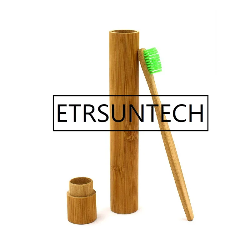 100pcs Portable Natural Bamboo Toothbrush Case Tube For Travel Eco Friendly Hand Made Heath Tooth Brushes Protector