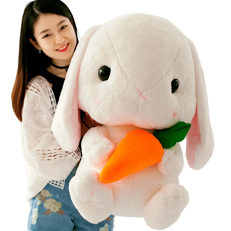 Dorimytrader kawaii lop rabbit doll plush toy big white bunny doll pillow Girl birthday gift Wedding Deco 65cm 26inch DY50537