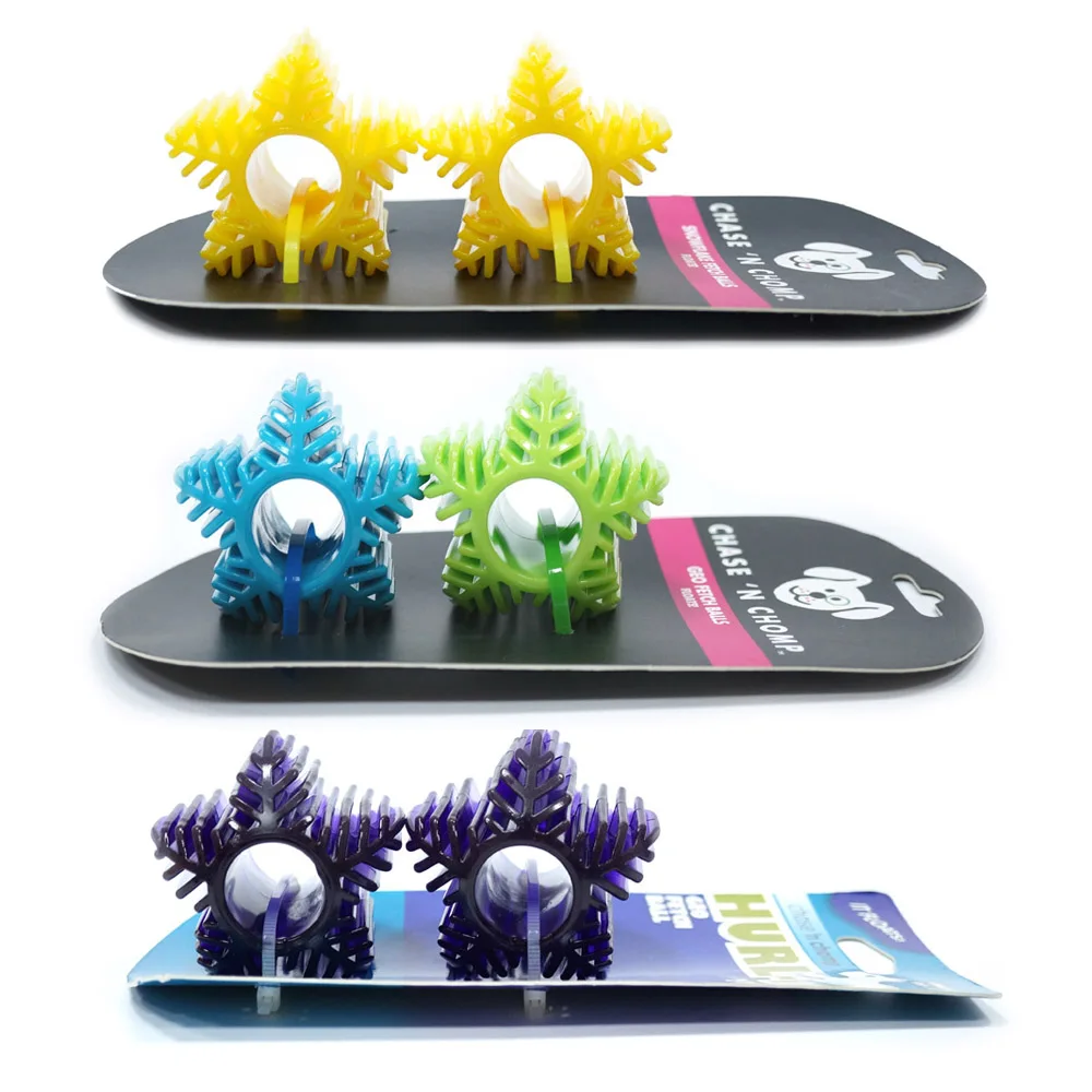 CAITEC Small Dog Toys Snowflake Ball Bouncing Floatable Best for Tossing Chasing