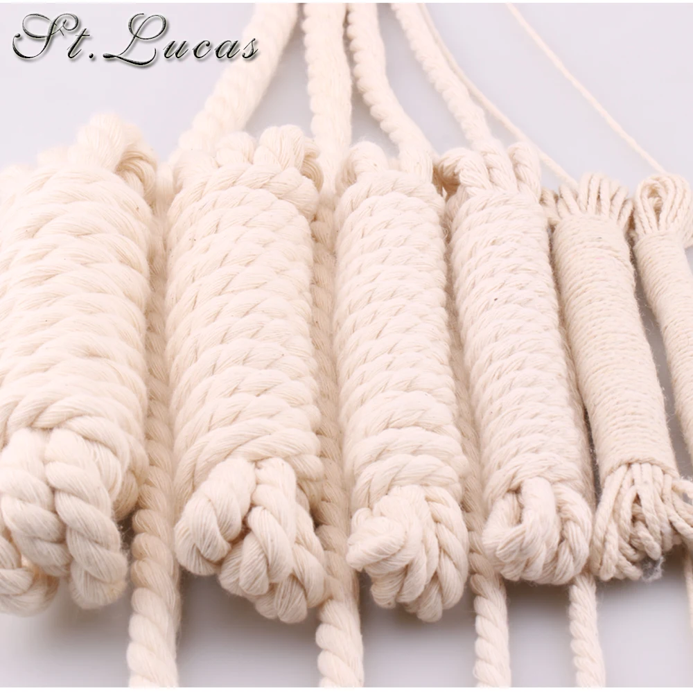 5yd/lot high strength natural color  round flat Rope 100% cotton Cords for home handmade garment accessories Craft Projects