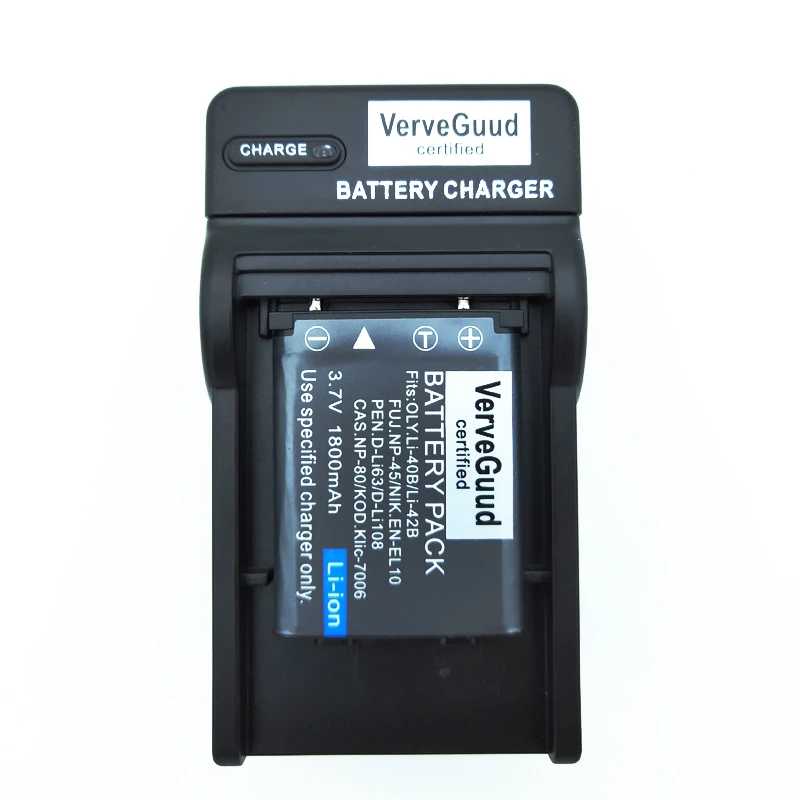 VerveGuud Battery Charger For OLYMPUS LI40B LI-42B LI-40B LI42B LI40C U1200 D-630 SP-70 X-800 FE340 FE350 FE360 FE20 FE3000