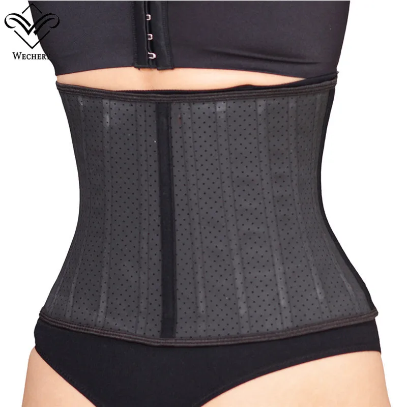 

Wechery 100% Latex Waist Trainer Corset Belly Slimming Underwear Belt Sheath Body Shaper Modeling Strap Steel Bone Waist Cincher