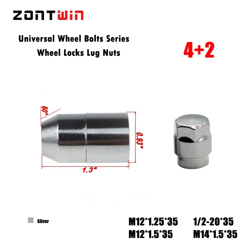 4nuts+2keys  MAlloy  Wheel Nut Locks, ANTI-SHEFT NUT FOR the wheel/ rims of DODGE Journey Jeep Ford mustang Escape