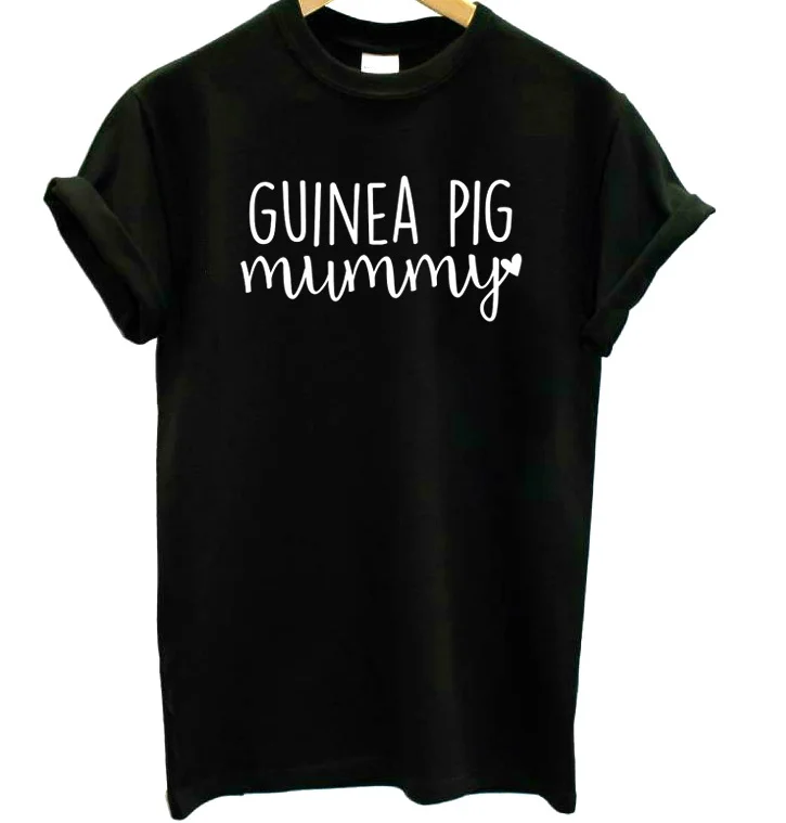 Skuggnas Guinea Pig mummy Letter Tshirt Cotton Funny tee Shirt For Women Girl Tops Hipster Tumblr grunge 90s aesthetic clothes