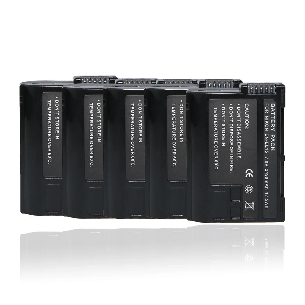 5Pcs/lot EN-EL15 EN EL15 ENEL15 digital Battery battierie akku batteria camera accessories for NIKON D7000 1V1 D800 D800E D600