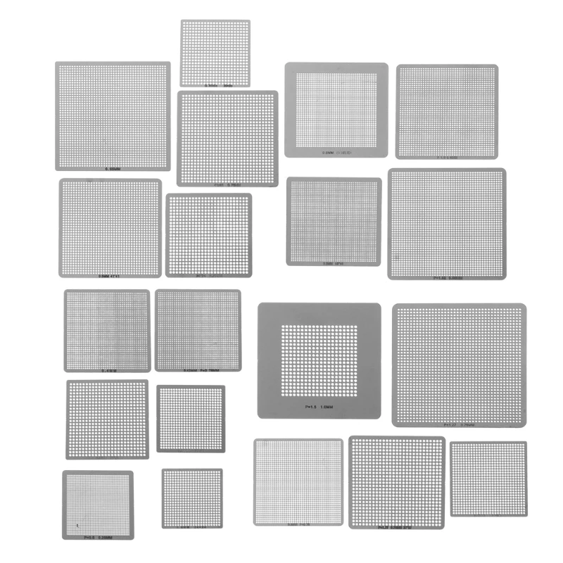 27Pcs Bga Stencils Universele Direct Verwarmd Stencils Voor Smt Smd Chip Rpair Ls'd Tool