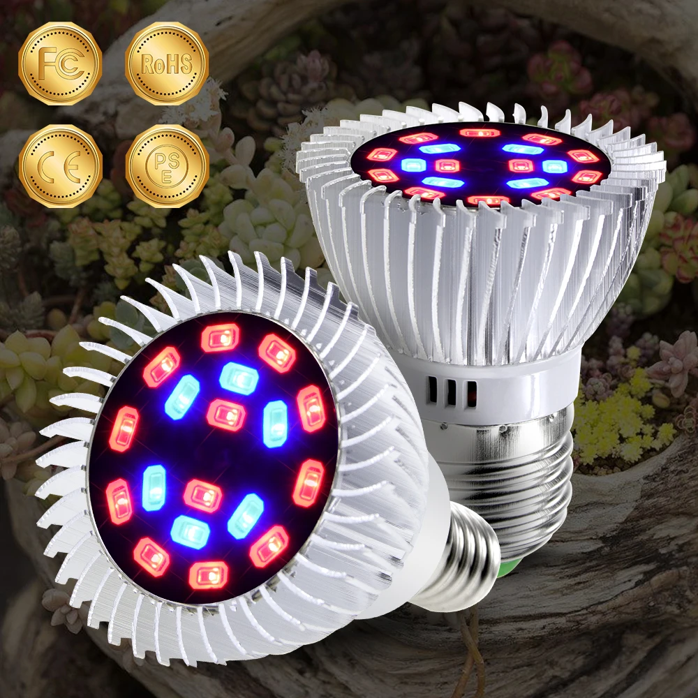 CanLing E27 LED Phyto Lamp E14 LED Full Spectrum Fitolampy 20W Indoor Plant Grow Tent Box Plant Light 220V LED Seed Grow Bulb