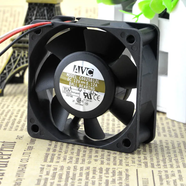 Free Shipping AVC C6025B12L 6cm 6025 6*6cm 60*60*25mm 12V 0.12A Server Inverter Fan cooling Fan