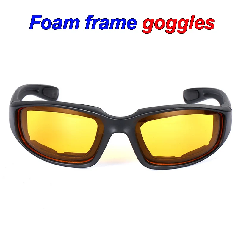 Foam pad protective glasses 3 colors Yellow night vision Clear color Gray UV protection Riding glasses Comfortable light goggle