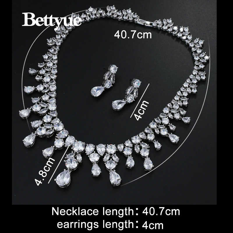 Bettyue Brand Charm Fashion Luxury AAA Cubic Zircon White Gold Color Wholesale Europe And America Style For Woman Wedding Gifts