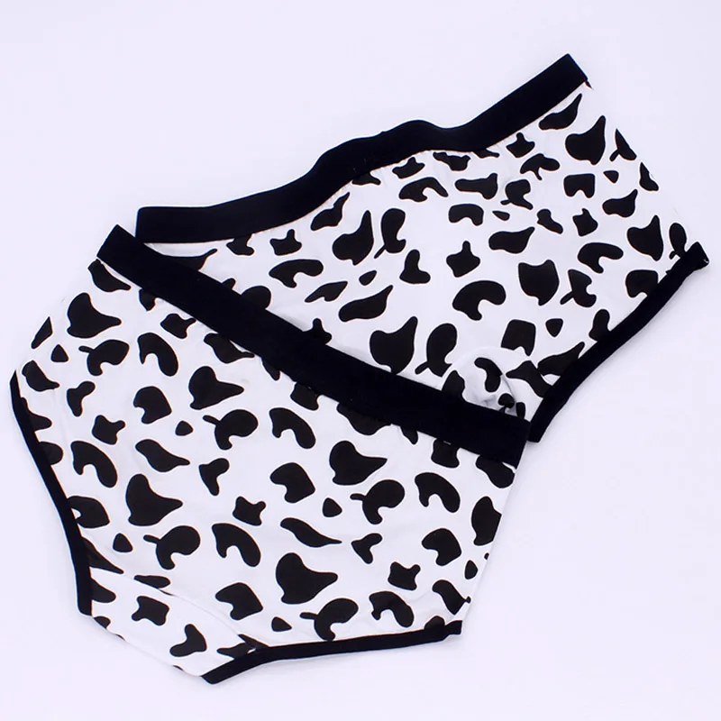 Sexy Cow pattern Couple Panties Men Underwear Boxers Sexy underpant Cotton Male Panties Shorts Cartoon Underwear Women Lingerie