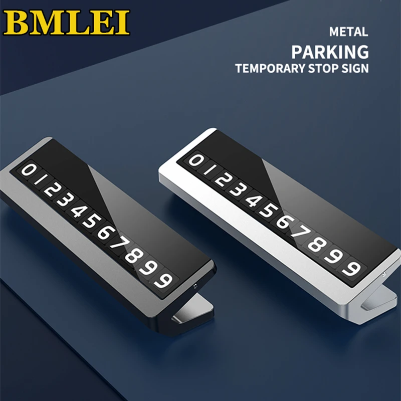 

Alloy Metal Car Parking Phone Number Plate Card Universal Hidden Auto Mobile Temporary Stop Sign Interior ( NOT PLASTIC )