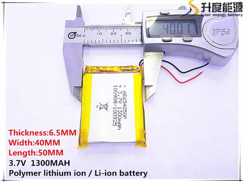 5pcs [SD] 3.7V,1300mAH,[654050] Polymer lithium ion / Li-ion battery for TOY,POWER BANK,GPS,mp3,mp4,cell phone,speaker