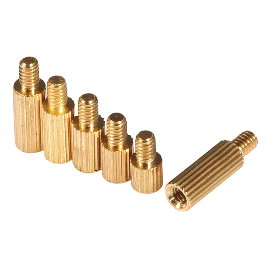 30Pcs M2*L+3mm Brass Single Head Spacing Screws Security Surveillance Cameras Pillars Knurled Standoff Spacer Screw