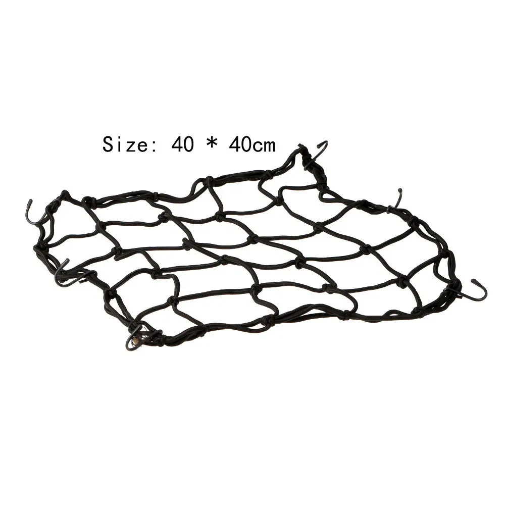 1Piece Bike Net Motorcycle Car Nets Accessories 6 Hooks Fuel Tank Luggage Helmet Bungee Web 40*40cm Helmet Bag (Random Color)