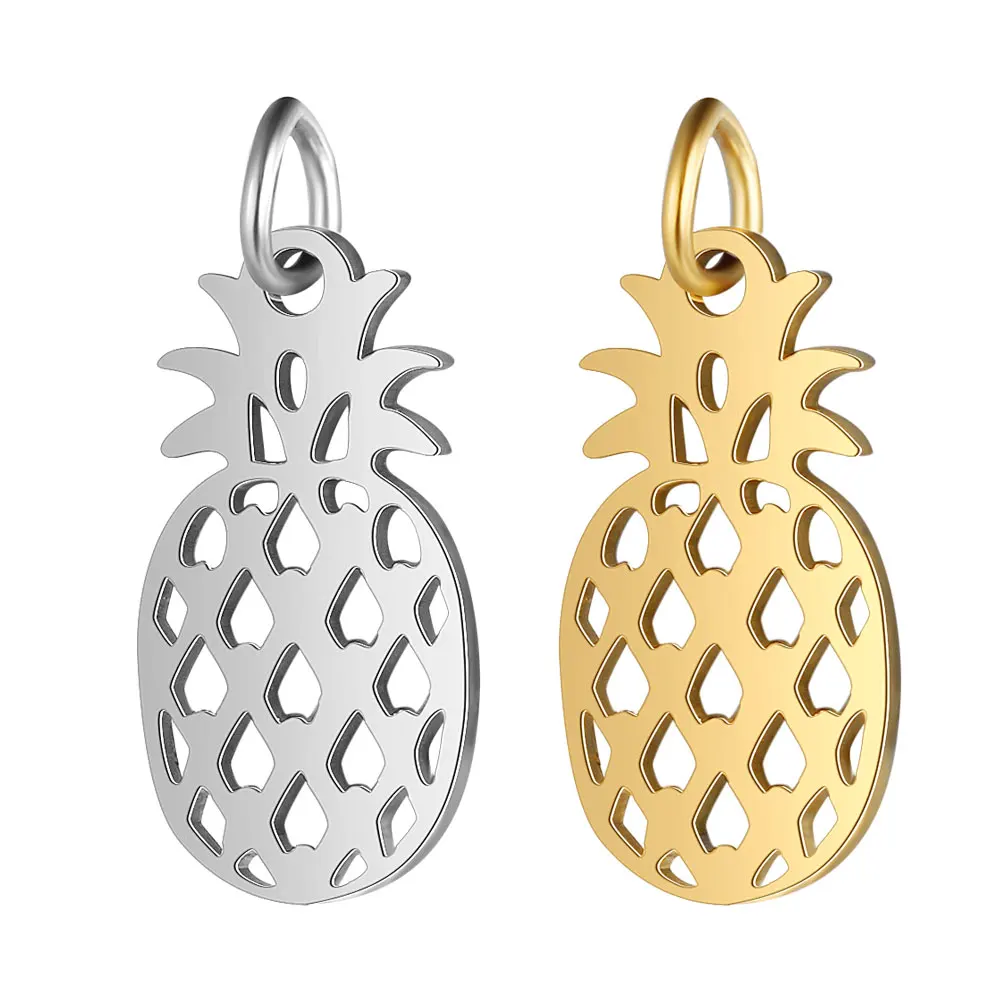 5pcs/lot 316 Stainless Steel Pineapple Charm Wholesale  Jewelry Finding Supplies DIY Pinapple Pendants for Necklace Bracelet