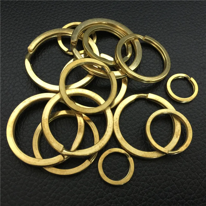 Solid Brass Split Rings Flatback / round bottom/ triangular bottom Keyrings bag hook Connector Keychain Keys Holder DIY Craft