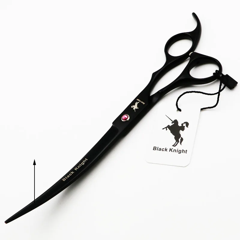 8.0 Inch Professional Pet Scissors For Dog Grooming Black Curved Right Left Hand Shears