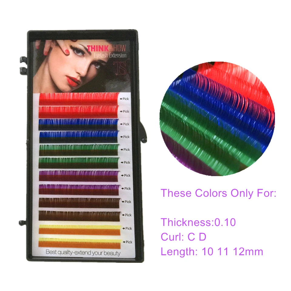 NEWCOME カラフルまつげエクステンション C D カール個別まつげレインボーカラーつけまつげエクステンションミンクシリオスメイクアップツール