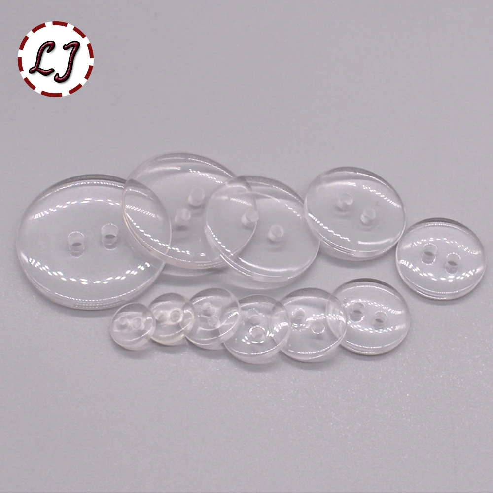 New 30pcs/lot Sewing Buttons 2 hole Clear Shirt Decrative Button Sew Crafts small big transparent button Accessory Scrapbooking