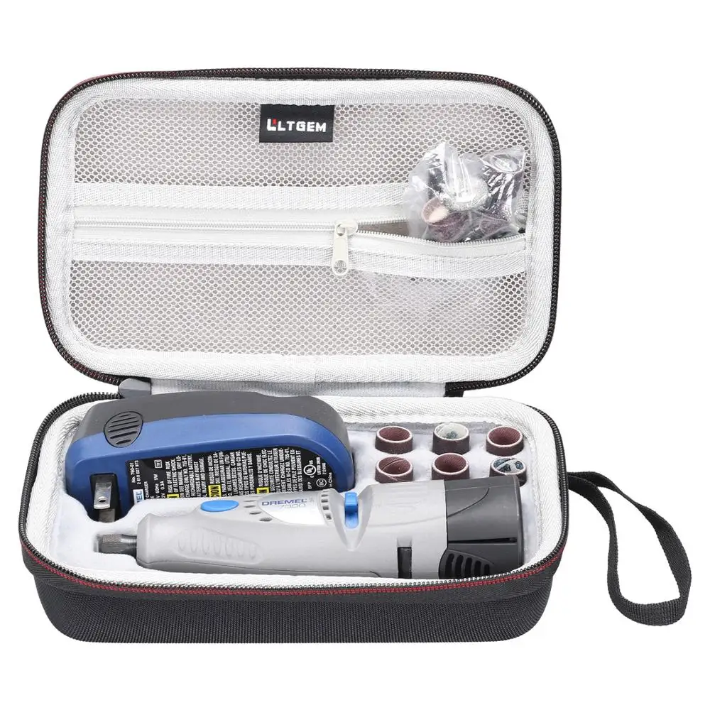 Ltgem EVA Hard Case untuk Dremel 7300-N/8 Minimite 4.8-Volt Cordless Dua Kecepatan Rotary Alat (alat Putar Tidak Termasuk)