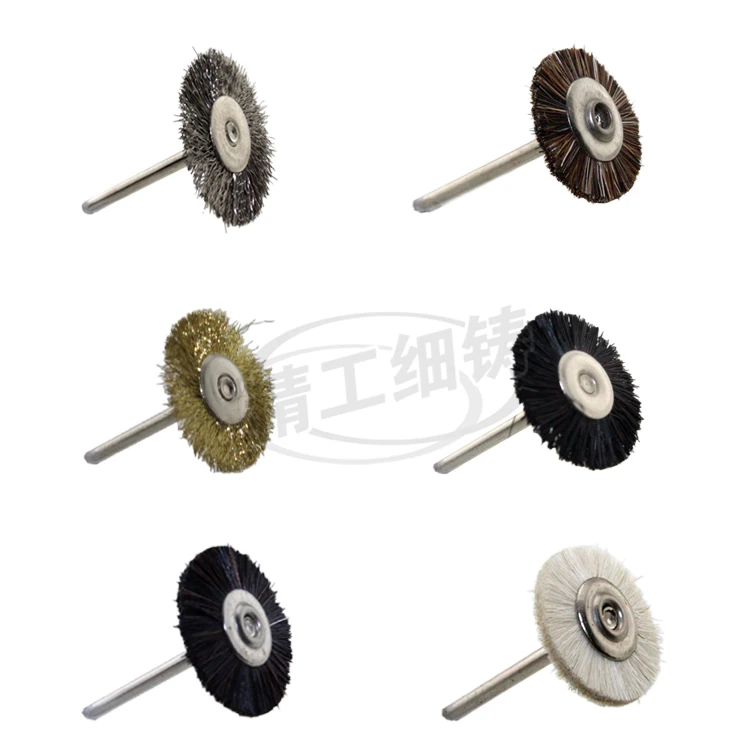 shanke 2.35mm steel brass wire cloth bristle Brushes polishing wheel for dremel drill dia 22mm  jewelry dental tools