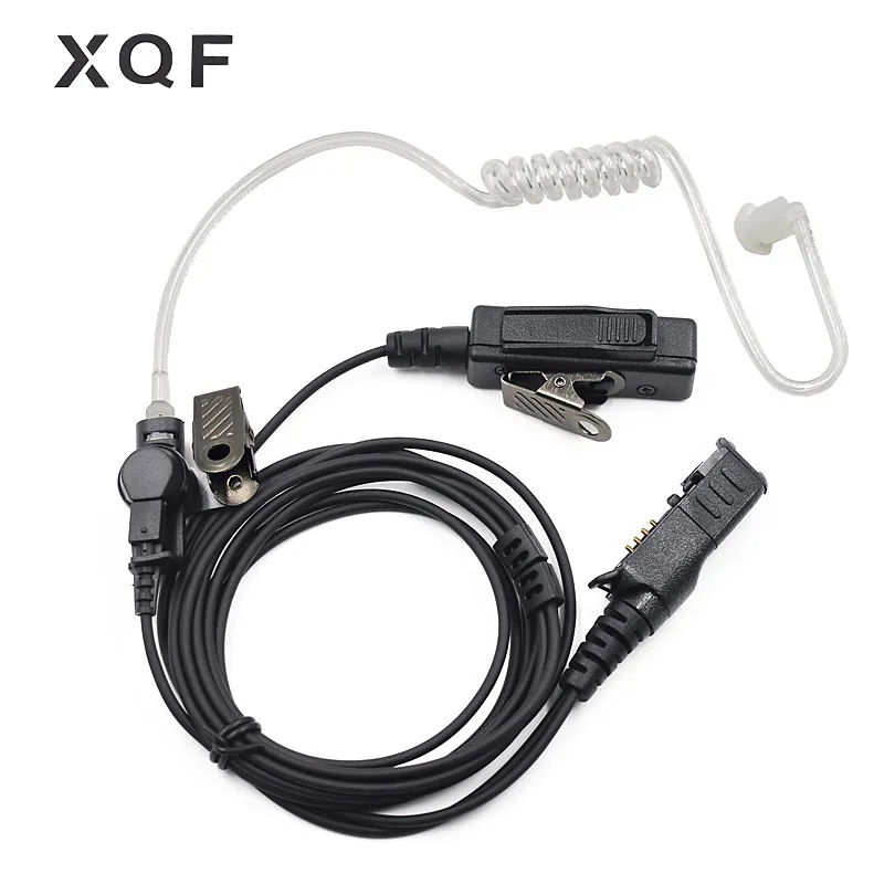 XQF Surveillance Air Tube PTT Earpiece Headset Mic for Motorola DP2400 XiR P6620 MTP3250 MTP3200 Two Way Radio Walkie Talkie