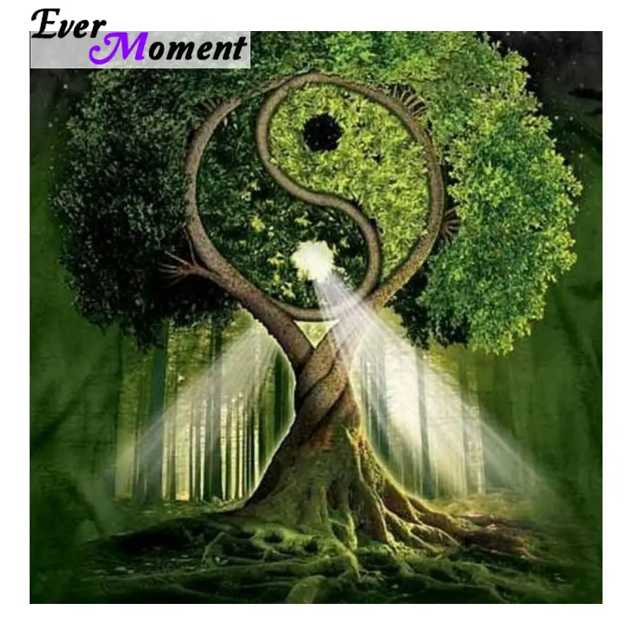 

Tai Chi Yin Yang Gossip Trees 5D Diy Diamond Painting Full Square Mosaic Handmade Embroidery Mosaic 3D Cross Stitch Kits ASF690