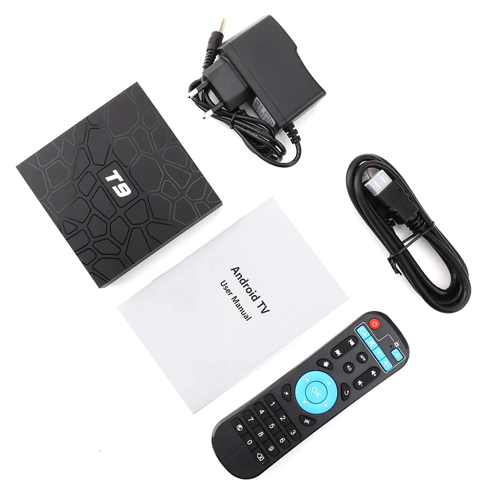 4GB 64GB Android 9.0 TV Box T9 RK3318 Quad Core 4G/32G USB 3.0 Smart 4K Set Top Box Opsional 2.4G/5G WIFI Ganda BT MINI PC