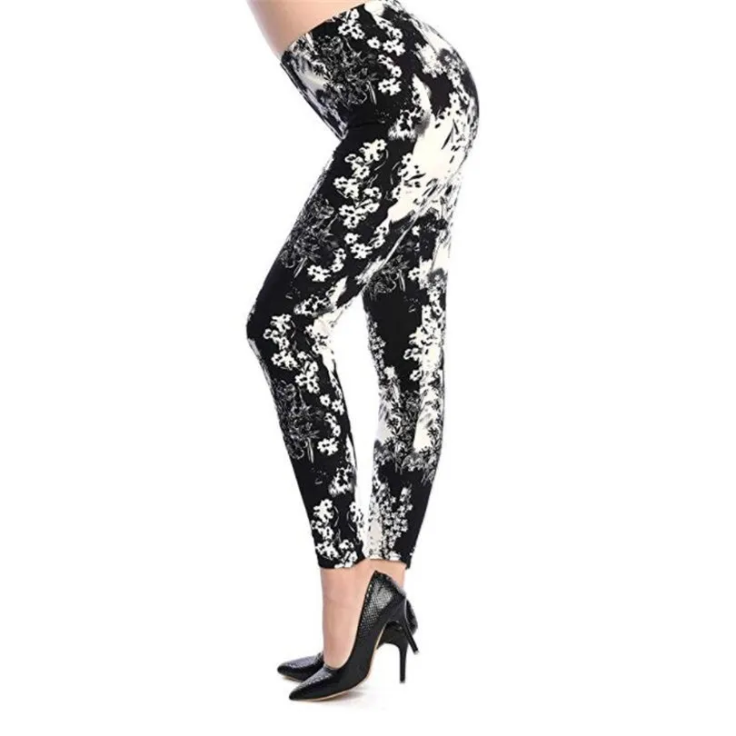 VISNXGI Womens Workout Leggins Sport Female Running Trousers High Waist Fitness XXXL Work Out Pants Spandex Flowers Print Bottom