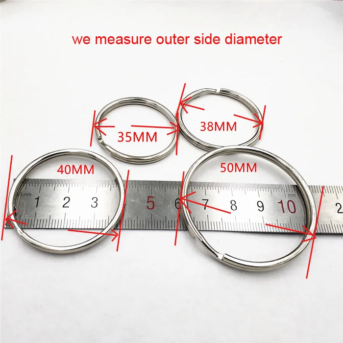 SICODA 50pc/lot 35/25/32mm silver keyrings O ring link  big hoop diy rings jewelry components Split Rings Keyfob Accessories