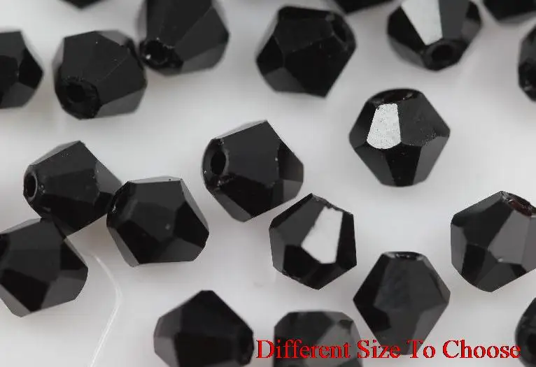 

4mm 6mm 3mm 1000Pcs/lot strand Bicone Faceted Glass Cuts Looses Crystal Beads Colored white clear AB black white hotsale