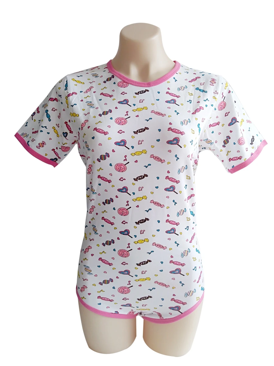 Candy printing bodysuit/adult onesie/adult baby romper/abdl clothes