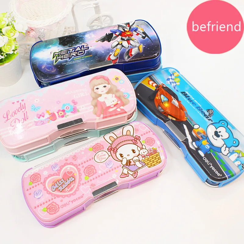 metal hero pencil case for student material escolar cartoon pencil cases for girls school bags stationery tools pencil box