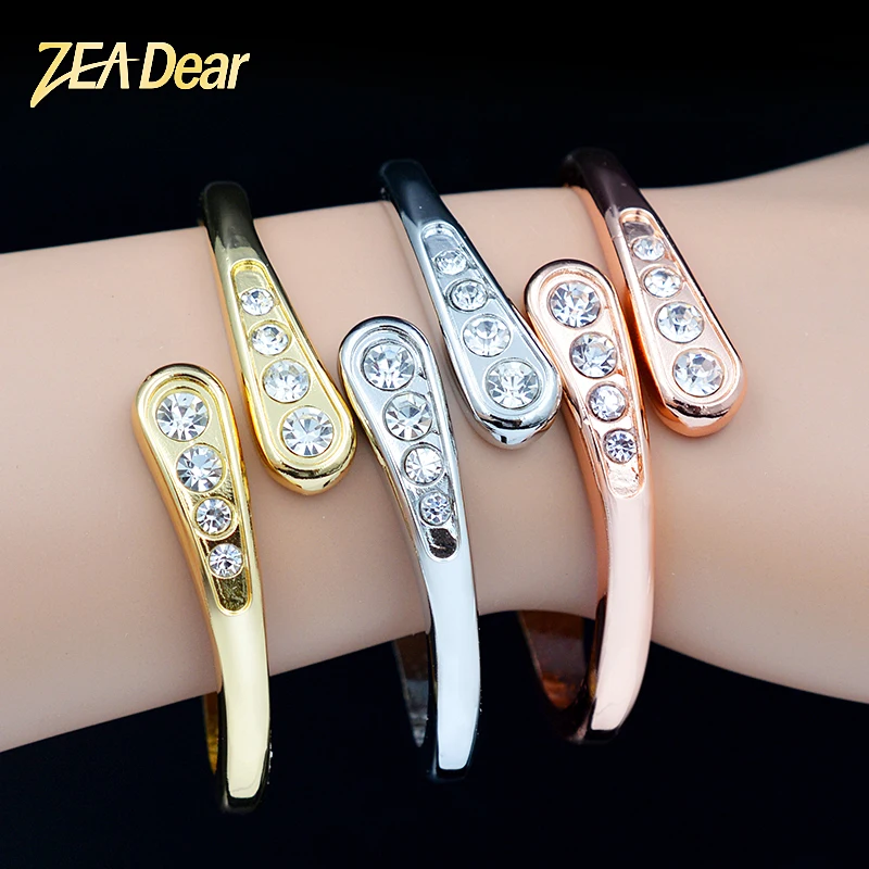 

ZEA Dear Jewelry Bohemia Jewelry Round Bangle Set For Women Cubic Zirconia Bracelet For Engagement Gift Fashion Jewelry Findings