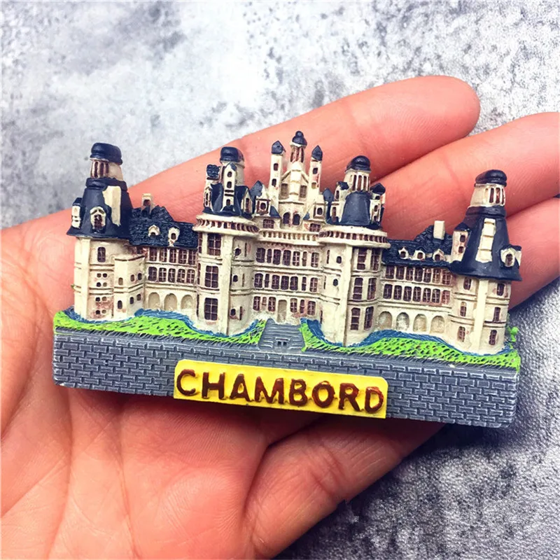 3D Handmade Tourist Souvenir Fridge Magnet France Chateau de Chambor Figure car home office decoration