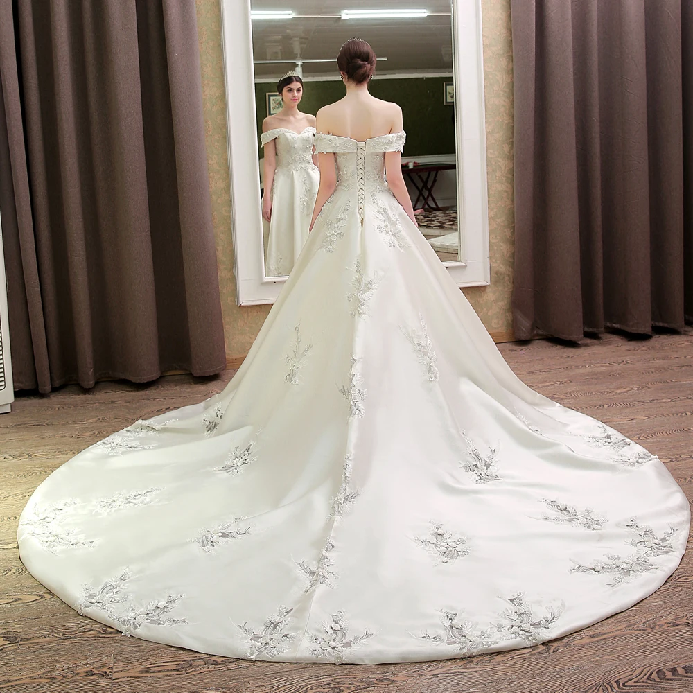 satin embroidered wedding dress Satin Mermaid Wedding Gown with Pleated Bust – Lotus Threads Bridal
