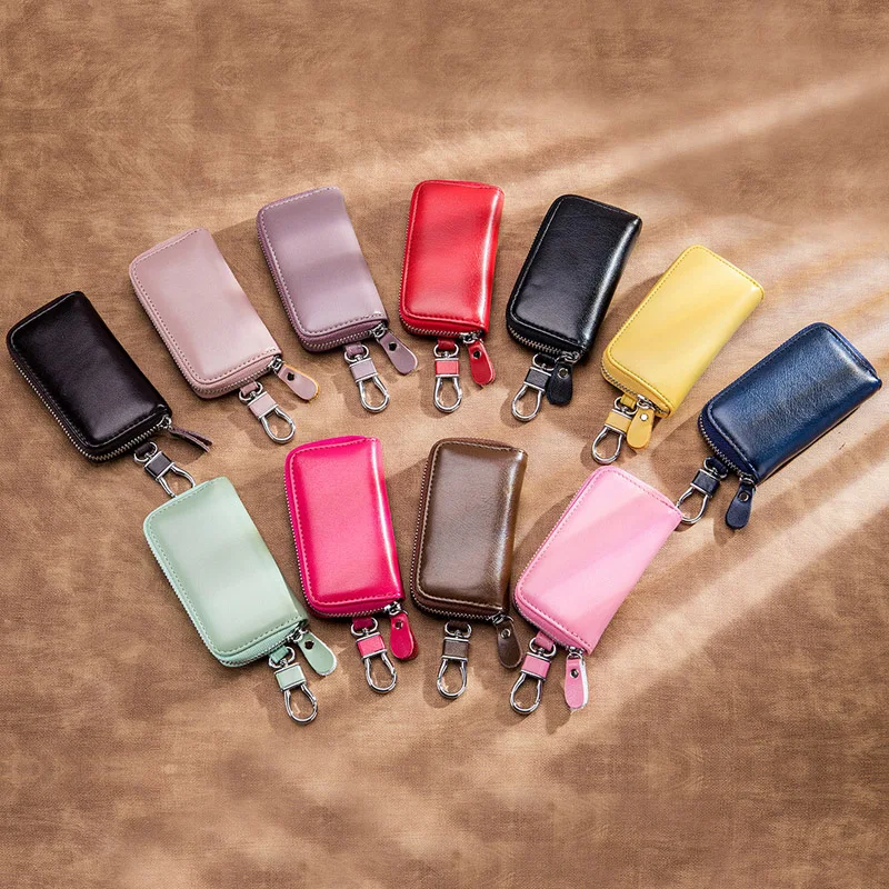 rienda split leathr mini ウォレット キーケース Cow Split Leather Men Women Key Holder House Keychain Bag