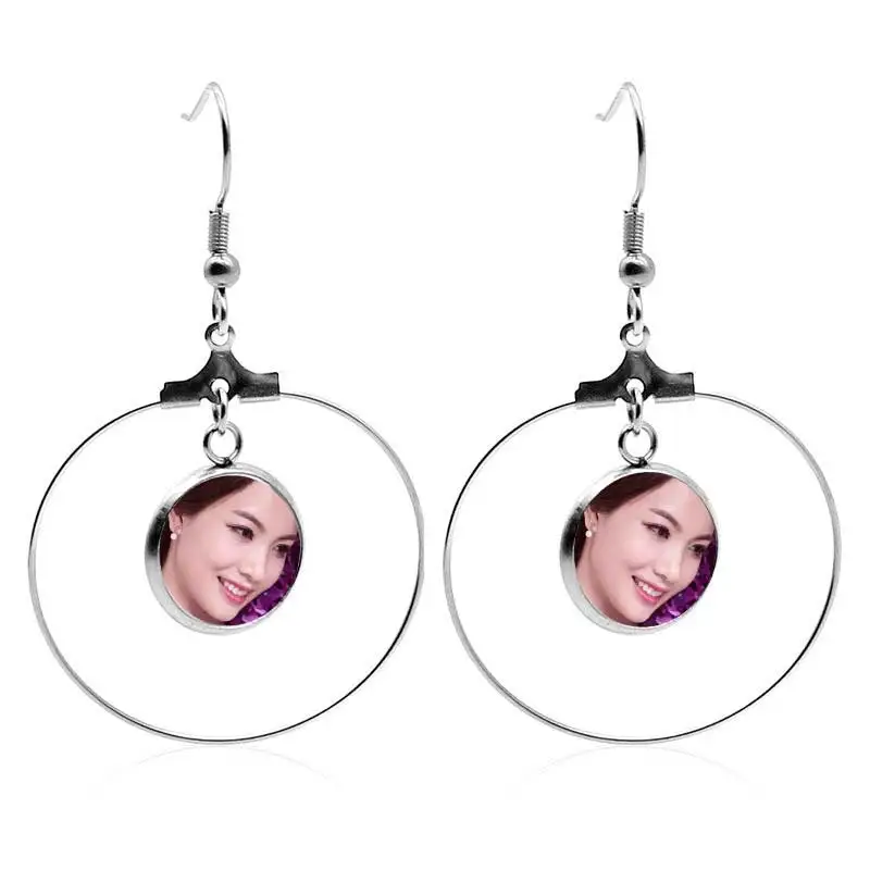 sublimation dangle earrings for woman stainless steel earring jewelry gifts hot transfer printing custom consumables 20pair/lot
