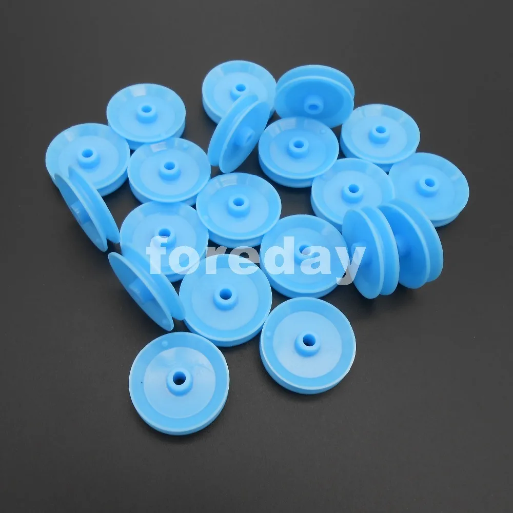 DIY 1000PCS Pulley Plastic Gears toy wheels concave  Aperture 3.9mm BLUE Pulley NEW 2016 *FD255X1000