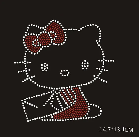 

2pc/lot Cat Rhinestone hot fix rhinestone transfers iron on crystal transfers design rhinestones fix shirt bag