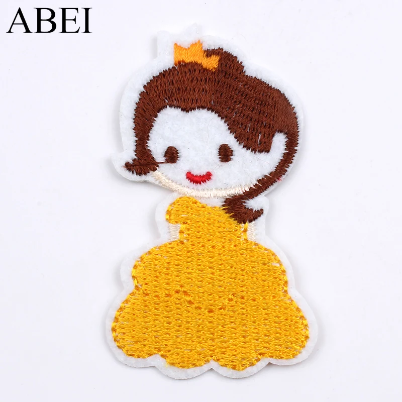 10pcs/lot Cartoon Little Girl Patches Embroidered Iron On Stickers for Kids Jeans Pants Coats DIY Appliques Garments Accessories