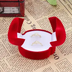 1 PC Exquisite Velvet Display Case New Fashion Double-faced Solid Color Jewelry Wedding Ring Box Hot Sale