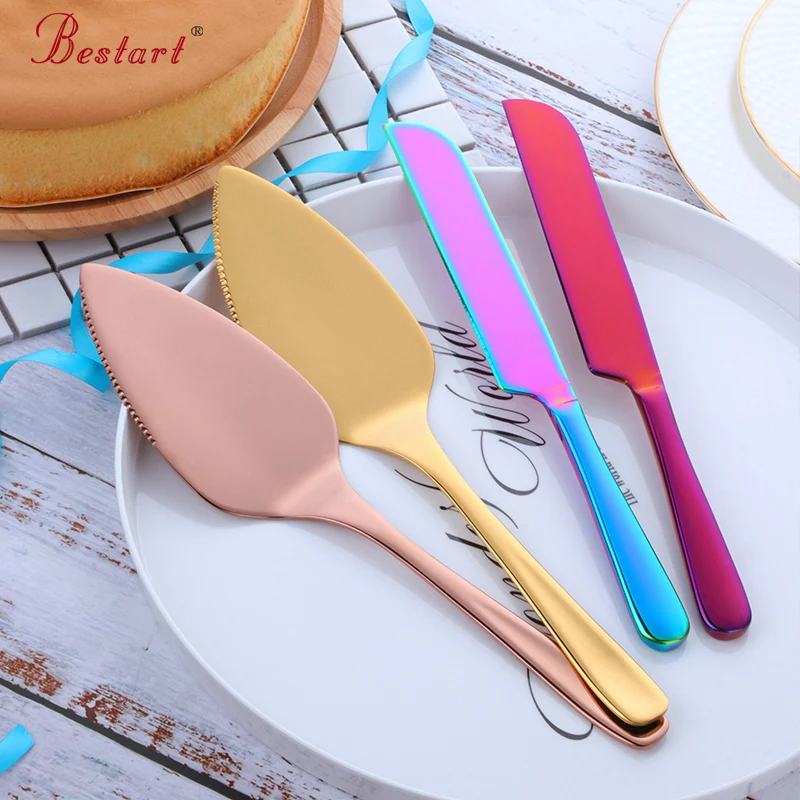 2PC Cake/Pizza Shovel Knife Server Bread Knife Stainless Steel Pizza Cutter Pie Pastry Spatulas Ustensiles Patisserie Accesoires