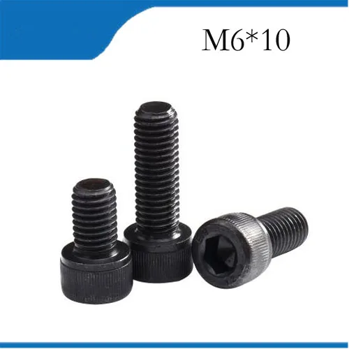 

50pcs M6*10 DIN912 Grade Black Alloy Steel Metric All Thread Hex Socket Head Cap Screw Bolt M6X8/10 m6 screws,m6 bolts,m6 nails