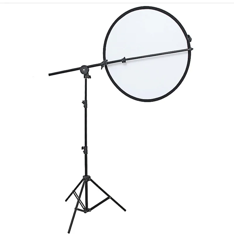 Photo Studio Reflector Holder Bracket Swivel Head Collapsible Reflector Disc Arm Support Aluminium 66-170cm With 2M Light Stand