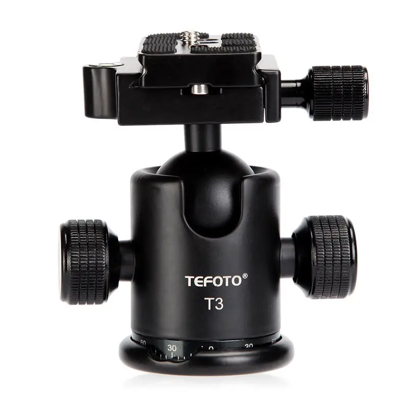 

TETOTO T3 Professional Aluminum Alloy 3/8" Ball Head with Scale Level&Quick-rele tripod camera