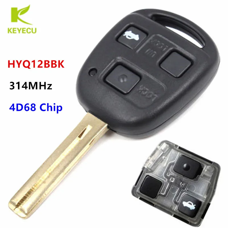 

KEYECU Replacement Remote Car Key Fob 314MHz Chipped 4D68 for Lexus LS430 2001-2006 SC430 2002-2009 FCC: HYQ12BBK